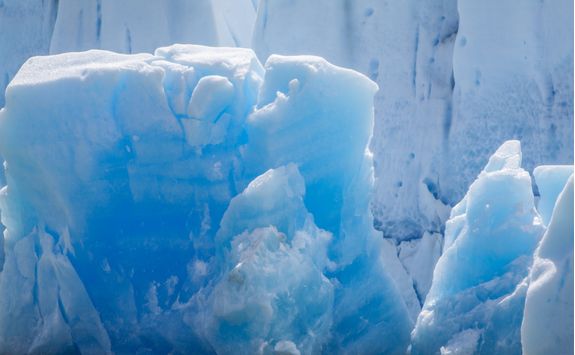 closeup view of grey glacier iceberg
