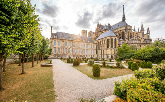 Gardens of the cathedral in Reims