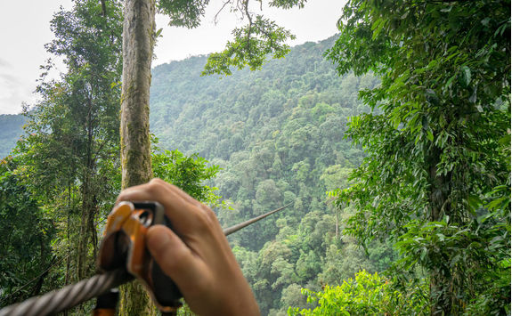 Zipline across the mountain