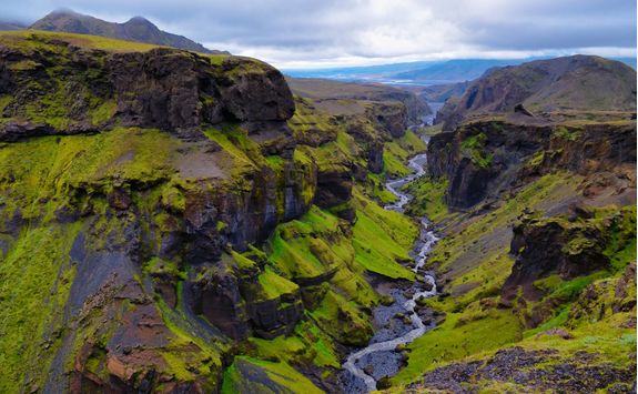 Mountain canyon and river