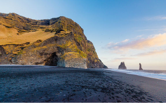 Reynisfjara beach, a black sand beach near Vik