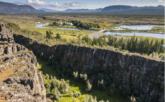 Thingvellir Valley in Pingvellir National Park