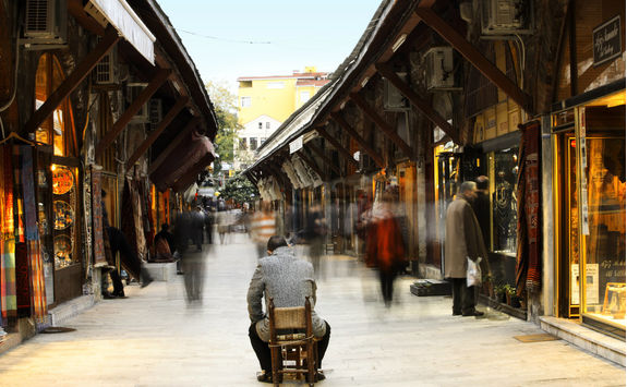 Scooter on the bazaar at Arasta