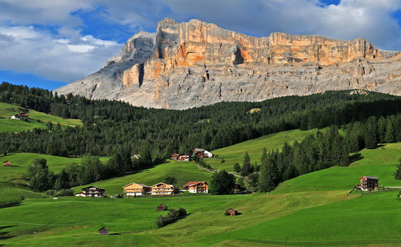 Panorama of the Dolomites rocky mountains Sasso Della Croce