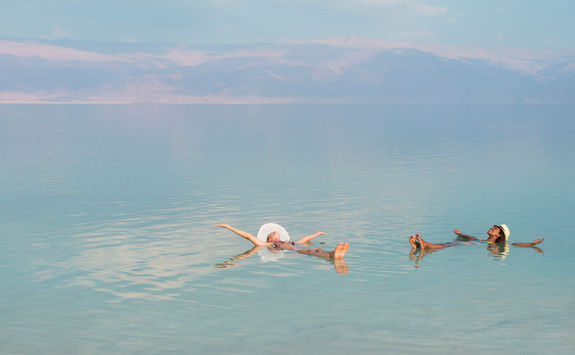 Floating in the Dead Sea