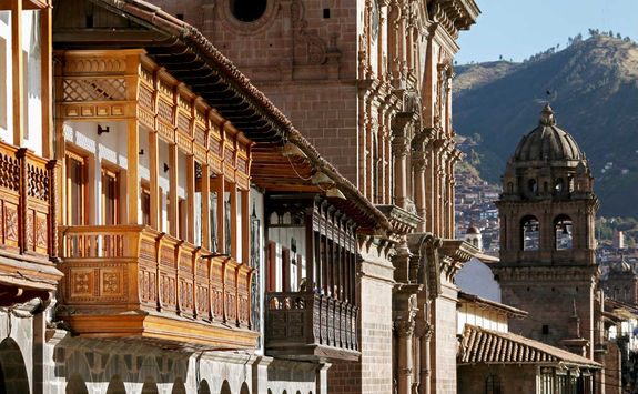Closeup of Plaza de Armas Cusco