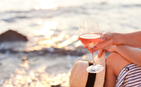 woman drinking wine