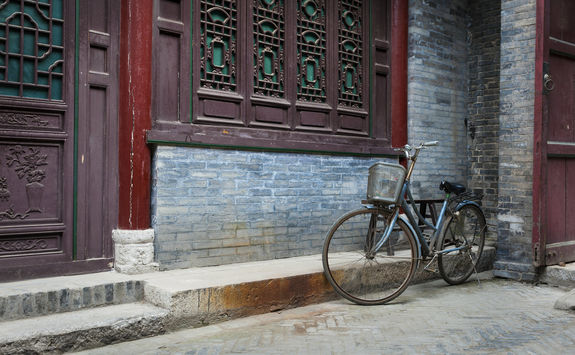 bicycle leaning against the Great Mosque Xian
