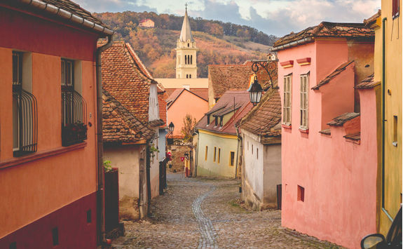 sighiaoara cobbled street