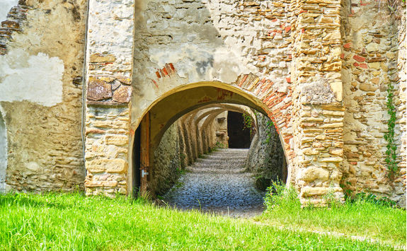 tunnel outside biertan church
