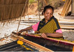 sumba traditional fabric being woven