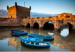 Essaouira harbour and boats
