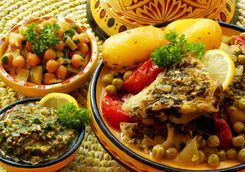 Traditional Moroccan meal