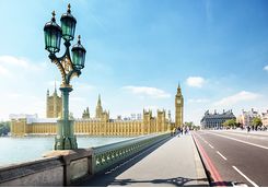 view from the river of Westminster Palace, London