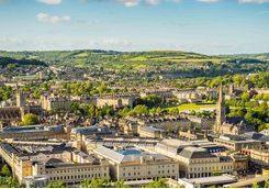 An aerial view of the city of Bath