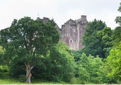 Doune Castle through the trees