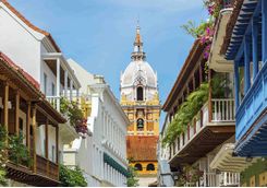 Colourful balconies in Cartagena