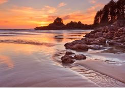Vancouver Island beach at sunset
