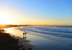 Surfers on the beach