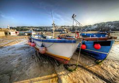Boats on St Ives beach