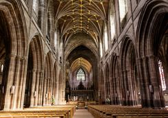 Inside Chester's cathedral