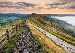 Peak district in the mist