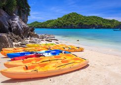 Kayaks on the beach Koh Samui