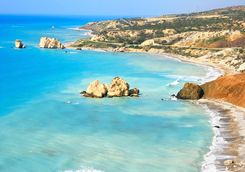 The blue ocean in Cyprus