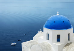 View of Santorini coast