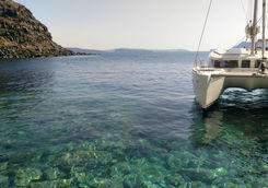 Catamaran in Santorini