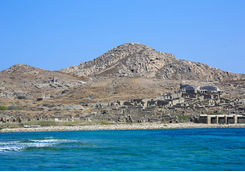 View of the Delos ruins from the sea
