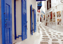 Mykonos colourful street