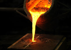 Pouring Melted Bronze