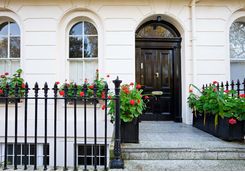 London white stucco house