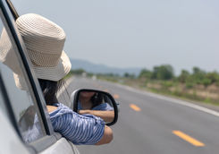 woman in car
