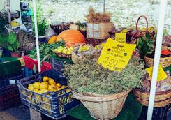 corfu old town market stall