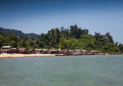 remote village on the beach
