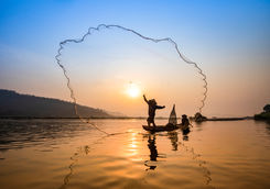 fisherman mekong river