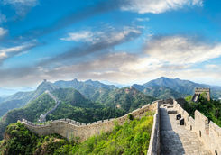panoramic view of the great wall of china