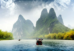 boat ride along the karst mountain