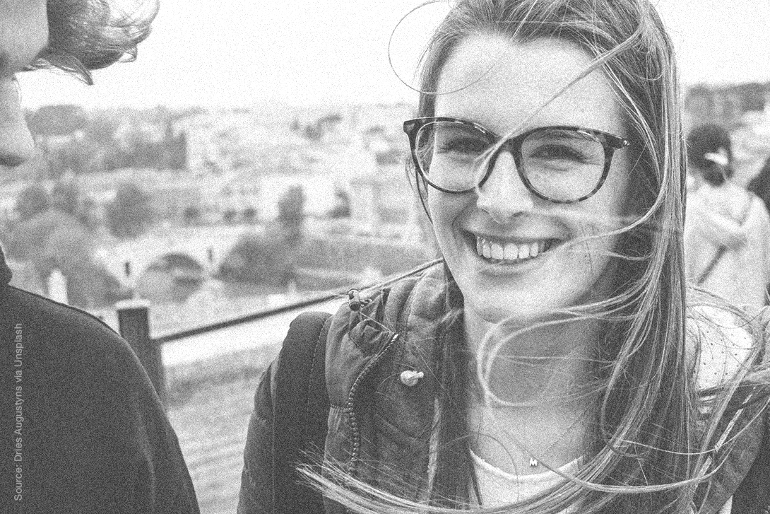 Millenial smiling