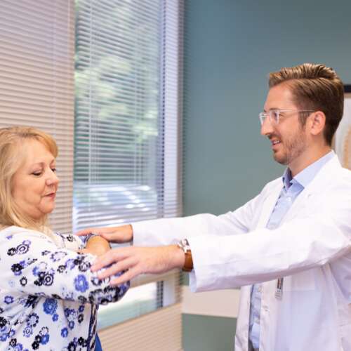 Dr. Smith conducting a patient exam