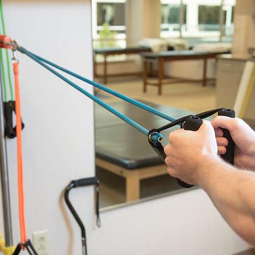 Hands Pulling Resistance Bands