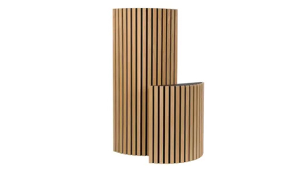 SlatFusor PL – Poly-Cylindrical Wood Slat Diffuser