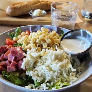 Salad and bread