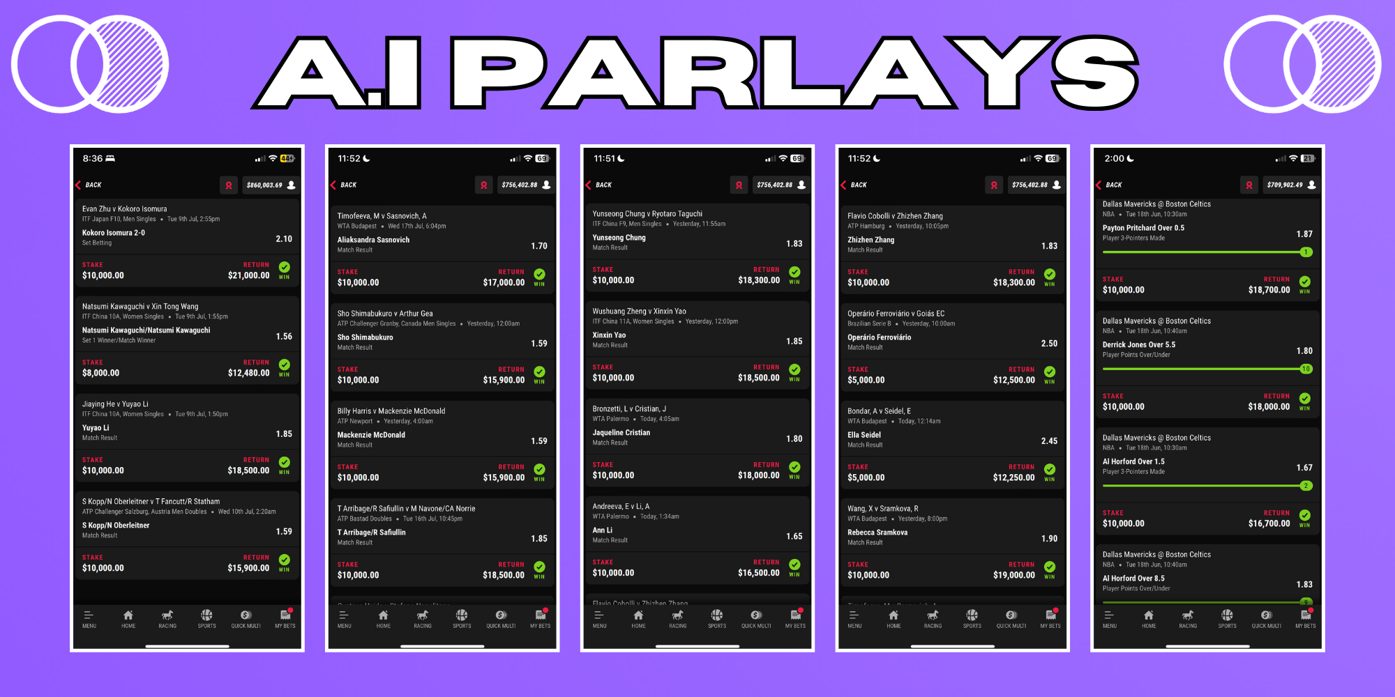 AI Parlays Bets