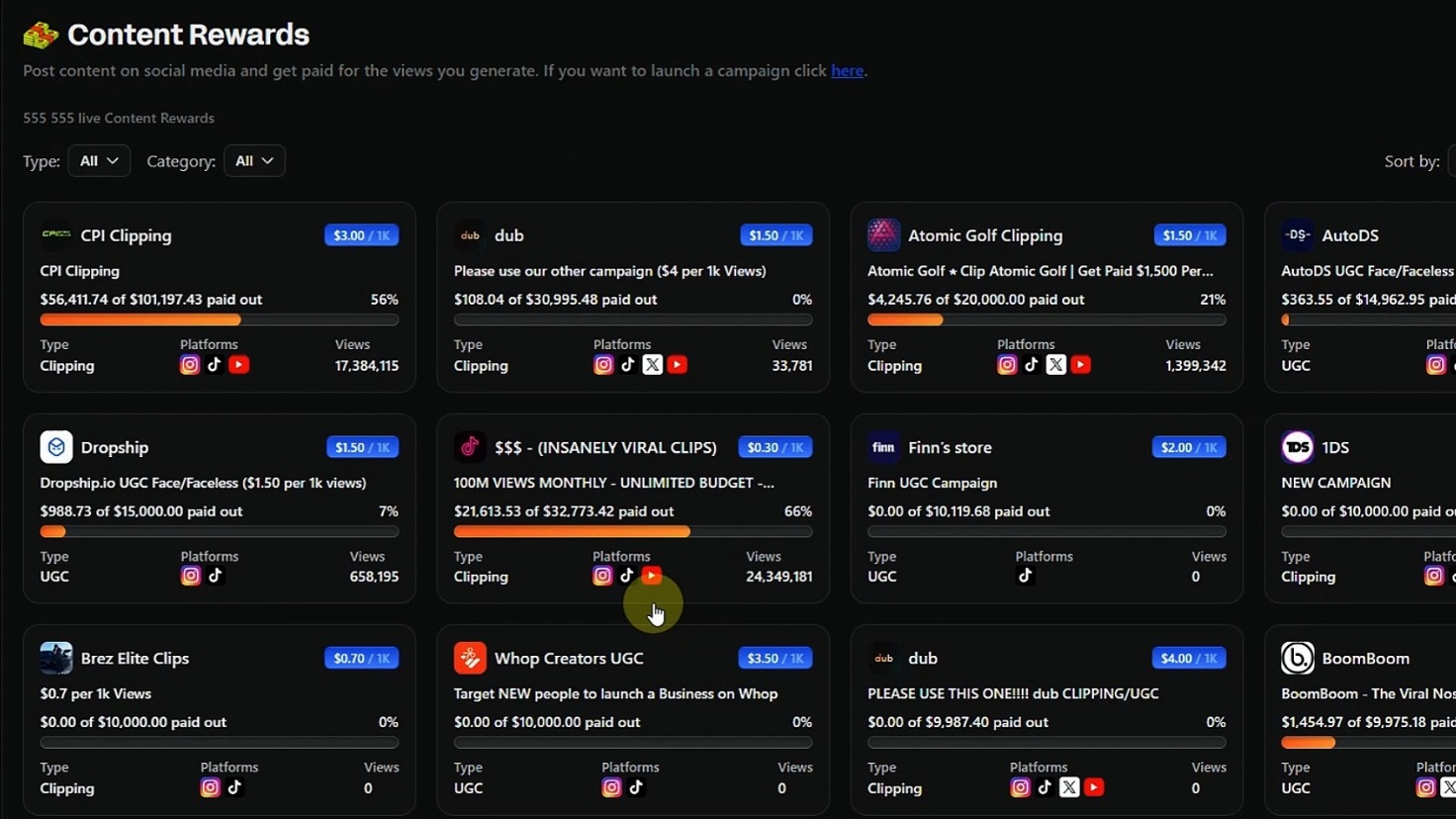 Content Rewards-Old Discover