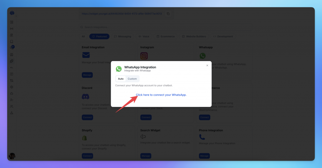 WhatsApp Integration - YourGPT Chatbot
