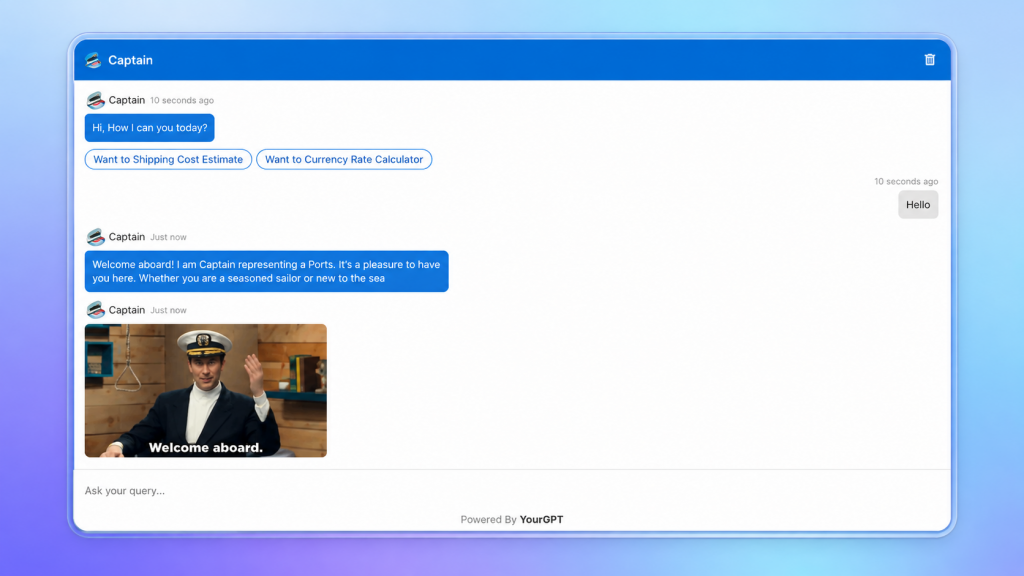 Enhanced user Interaction using interactive AI chatbot messaging