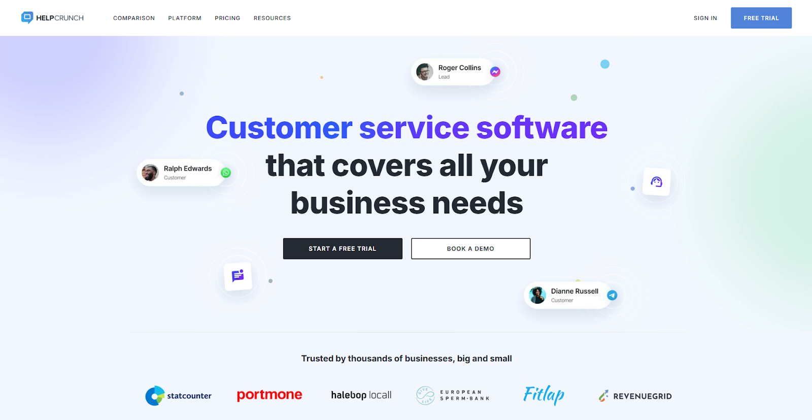 HelpCrunch support and customer engagement platform